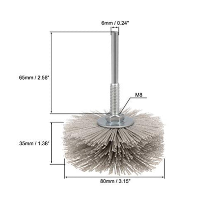 uxcell Nylon Wheel Brush 240 Grits Abrasive Grinding Head with 6mm Threaded Shank - style: 240 Grit