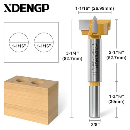 Forstner Bit 3/8 inch Shank, 1-1/16 inch Cutting Diameter, Forstner Drill Bit for Woodworking, Drilling Hole Saw Set, Auger Opener, Hinge Hole Cutter for Plastic, Plywood Products - size: 1-1/16"Diameter,3/8"Shank
