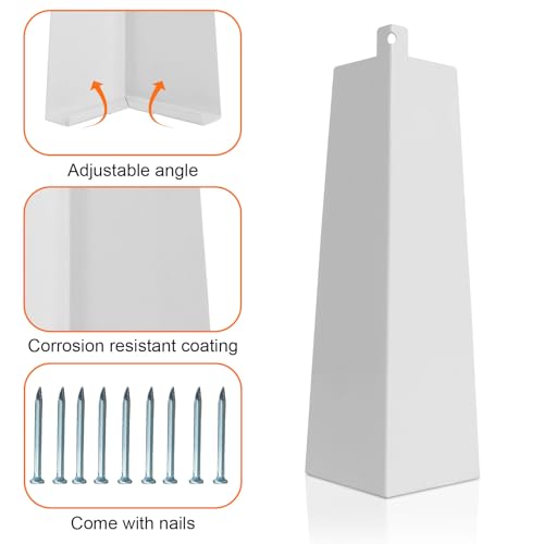 8 PCS Aluminum Siding Corners 8 inches,Outside Siding Corner Caps with Nails,Easy Installation for Wooden House,Mobile House