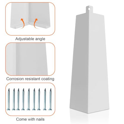 8 PCS Aluminum Siding Corners 8 inches,Outside Siding Corner Caps with Nails,Easy Installation for Wooden House,Mobile House