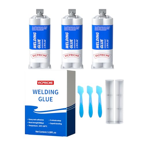 Vicpricme Metal Glue Heavy Duty Weld Metal Epoxy Glue for Metal 3Pcs - size: 3pcs