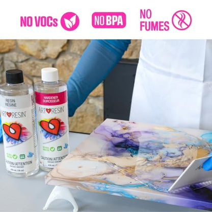ArtResin - Epoxy Resin - Clear - Non-Toxic - Starter Combo Pack - 32oz (16 oz Resin + 16 oz Hardener) (946ml)