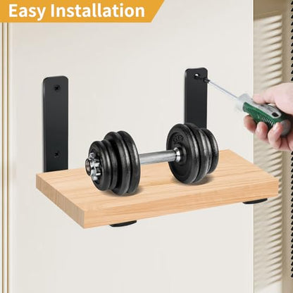 2 Pack - L 6" x H 4" x W1.5, 5mm Thick Black L Shelf Bracket, Iron Shelf Brackets, Metal Shelf Brackets, Floating Shelf, Shelf Supports with Screws - size: 6''x4'', style: Black 2 Pack