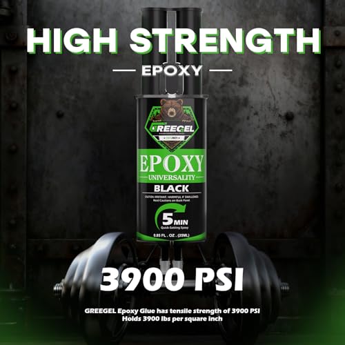 2 Part Black Epoxy Glue 5 Minute Set Adhesive, 0.85 oz Syringe - color: Black, size: 0.85 fl oz (25 ml)