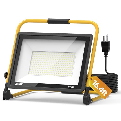AIKVSXER Portable LED Work Light, 300W 36000LM Job Site Lights, 1 Pack