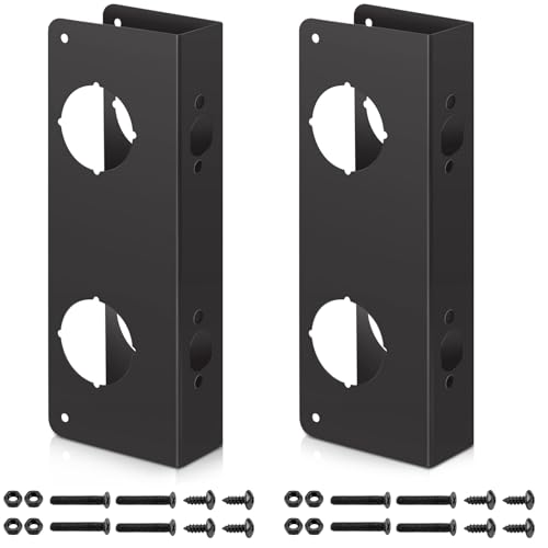 Ferraycle 2 Pieces Stainless Steel Door Reinforcement Plate for 1-3/4" Thick Doors Deep Bronze Lock with Screws Reinforce and Repair Door Jamb Reinforcement for Home Bedroom