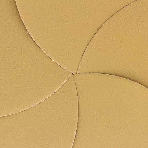 Dura-Gold Premium 6" Gold Sanding Discs, 500 Grit, Hook & Loop, Box of 50 - size: 500-Grit
