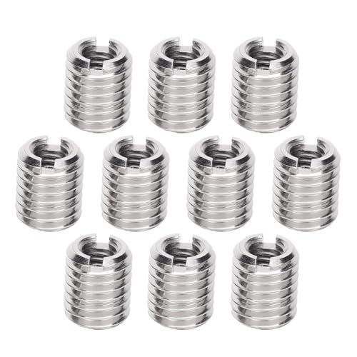 10PCS Threaded Inserts, M6x1.0 Female and M10x1.5 Male Threaded Wood Inserts Stainless Steel Self Tapping Thread Insert Reducing Nut Conversion Kit