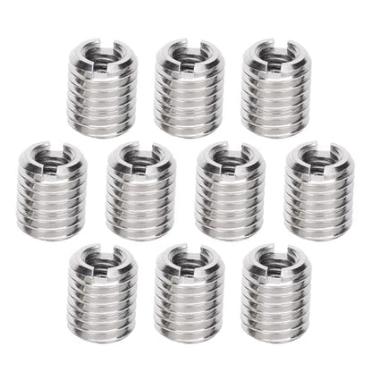10PCS Threaded Inserts, M6x1.0 Female and M10x1.5 Male Threaded Wood Inserts Stainless Steel Self Tapping Thread Insert Reducing Nut Conversion Kit
