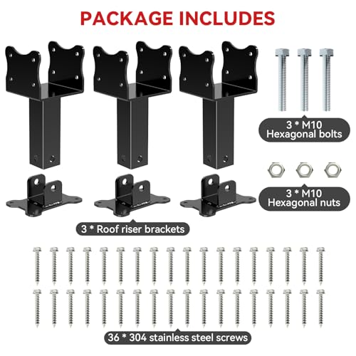 3 Pcs Roof Riser Brackets Pergola Roof Riser Beam Brackets