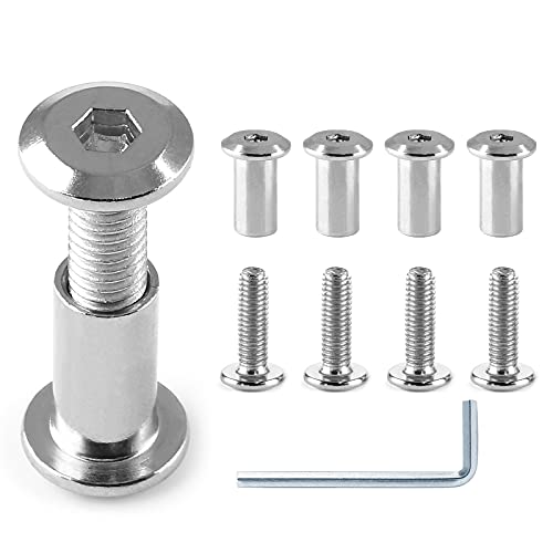 M6x20mm Hex Drive Socket Cap Bolt, Silver, 10 Pair (20 Piece) - color: Silver, size: M6x20mm