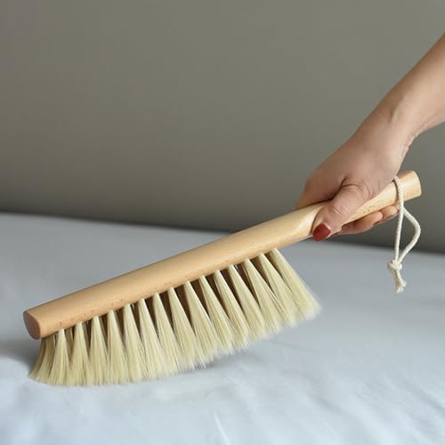Soft Foxtail Hand Broom Wood Handle for Shop Bench 14" (2pcs Yellow) - color: 2 Yellow