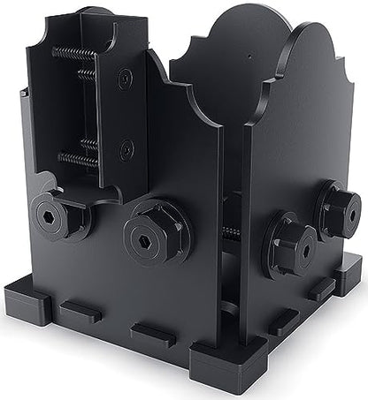 OZCO Post Base Kit with Single Rail Saddle, 6in x 6in, 1 Kit, Black - size: 6x6, style: Laredo Sunset, Single Rail Saddle