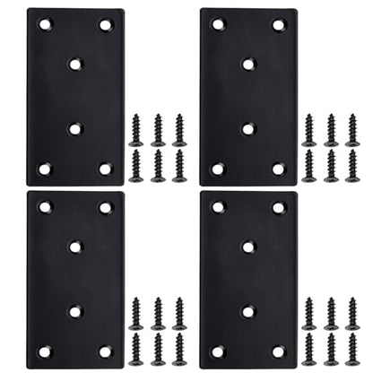 4 PCS Mending Plate Flat Bracket 100x50 mm Heavy Duty Metal Brace Steel Straight Brackets Repair Plate Fixing Bracket for Wood Shelf Cabinet Furniture