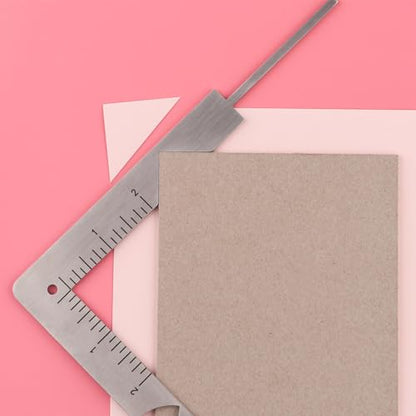 CYFUN DESIGN 5-in-1 Book Cover Guide to Create Sturdy Chipboard Covers, Bookbinding Ruler, Stainless Steel Metal Book Binding Cover Tool, Scrapbooking Tools Arts Crafts, Scrapbook Cover Maker - color: 1PCS Book Cover Guide