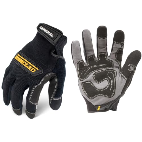 Ironclad General Utility Work Gloves GUG, All-Purpose, Performance Fit, Durable, Machine Washable (1 Pair) Black - size: Medium (Pack of 1)