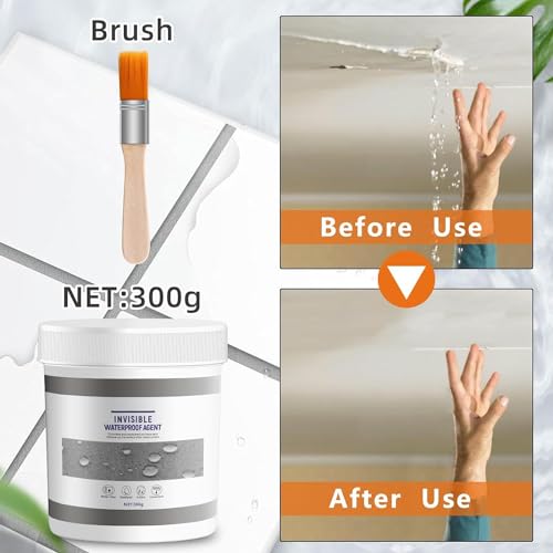 Upgrade Invisible Waterproof Agent, 2026 New 300g Super Strong Invisile Waterproof Anti-Leakage Agent, Transparent Watertight Insulating Sealant for Home Bathroom Roof