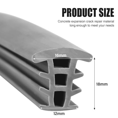 Concrete Expansion Joint Strips 50Ft EPDM Rubber 1/2Inch Crack Repair Strip - size: 50 ft long and 1/2" Wide