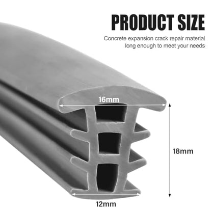 Concrete Expansion Joint Strips 50Ft EPDM Rubber 1/2Inch Crack Repair Strip - size: 50 ft long and 1/2" Wide