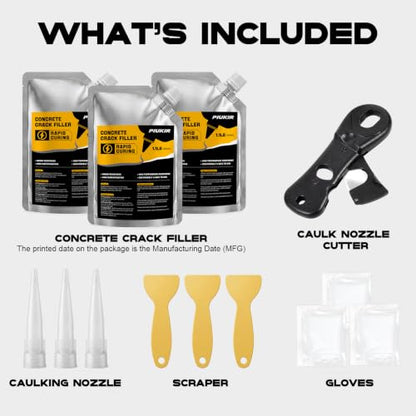 Concrete Crack Filler 3-Pack Oil-Based Self-Leveling Concrete Sealant Gray