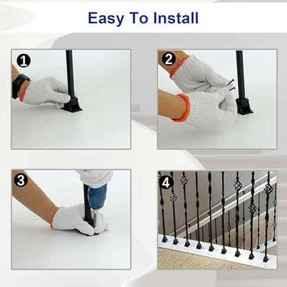 Sidasu 15 Pack Iron Balusters 44" Square Hollow Stair Spindles - size: Square - Basic