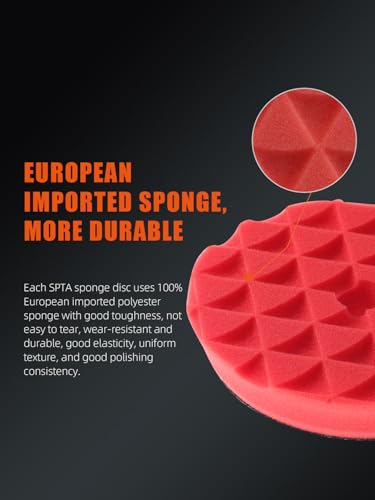 Buffing Polishing Pads, SPTA 6 Inch 150mm Body Repair Polishing Pad Set Made for 6 Inch Backing Plate, 6 Pcs Buffing Pads with Sponge, Wool and Micro-Fiber Pad Set for Car Detailing polishing Buffing - size: 6 Inch (150mm)