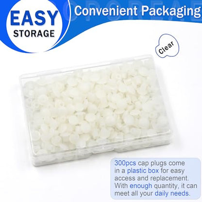 300Pcs 3/16" Plastic Hole Plugs, Screw Cap Round Button Plug - color: Clear, size: 300pcs*0.19"(5mm)