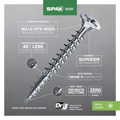 #10 x 3 Interior Flat Head Construction Wood Screws (1500 pcs) Phillips Square Unidrive Zinc - size: #10 x 3"