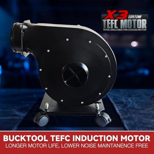 BUCKTOOL 1.2HP Wall Mount Dust Collector for Woodworking, 660 CFM Airflow - size: 660 CFM