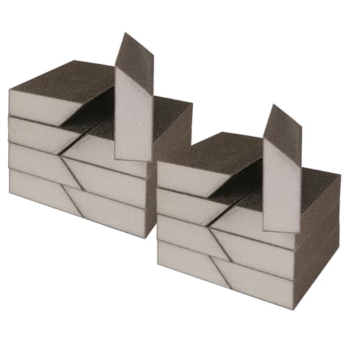 100 Grit Angled Sanding Blocks, Jamiikury Medium Sponge Sand Block Washable and Reusable, Wet & Dry Sandpaper Block for Wood Metal Drywall and Furniture Paint - Pack of 16 - size: 100 Grits