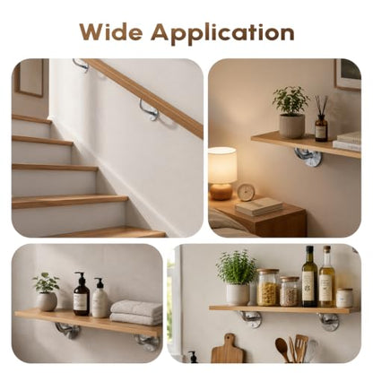 4 Pack 316 Stainless Steel Handrail Bracket for Indoor Stairs, Brushed Railing Brackets for Handrail, Wall Mount Hand Rail Bracket - size: 4 Pack