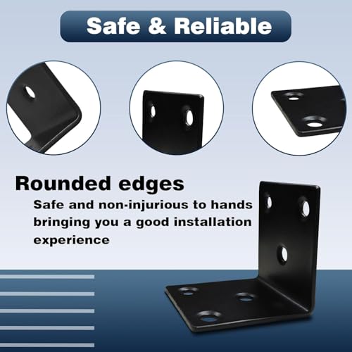 25PCS L Brackets, 1.5" 304 Stainless Steel Brackets,Black - size: 25PCS-1.5'' L Brackets
