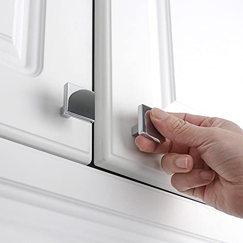 KOOFIZO 30 Pack Polished Chrome Cabinet Knobs Square Single Hole Pulls K03 - color: Polished Chrome, size: Knob 1 - 30Pcs