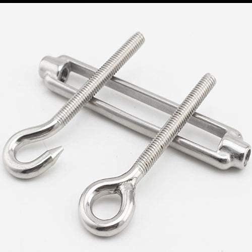 TooTaci 10 Pack M5 Turnbuckle, 304 Stainless Steel Turnbuckle Hook and Eye - size: M5 OC-10Pcs