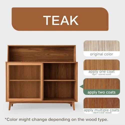 16 Oz Water Based Wood Stain and Sealer in One, Teak, with Tools - color: Teak, size: 16 FL.OZ