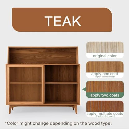 16 Oz Water Based Wood Stain and Sealer in One, Teak, with Tools - color: Teak, size: 16 FL.OZ