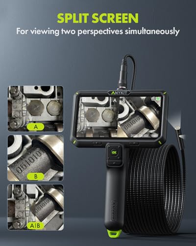 Anykit Endoscope Camera with Light, Dual Lens Endoscope 1080P
