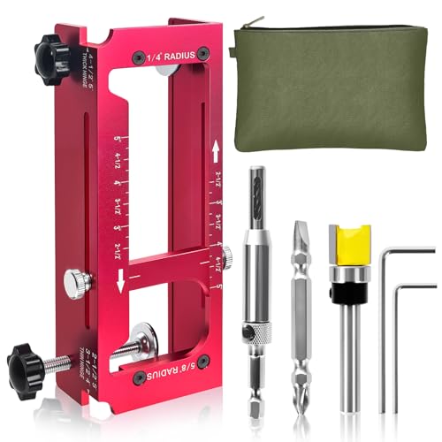 Door Hinge Jig, Aluminum Alloy Door Hinge Router Template Kit