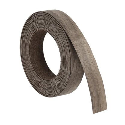 uxcell 5/8 Inch x 15ft Wood Veneer Edge Banding, Pre-Glued Flexible Black Walnut Edging Strips, Iron on with Hot Melt Adhesive Wood Tape for Cabinet Repair and Furniture Restoration - size: 5/8 Inch x 15ft