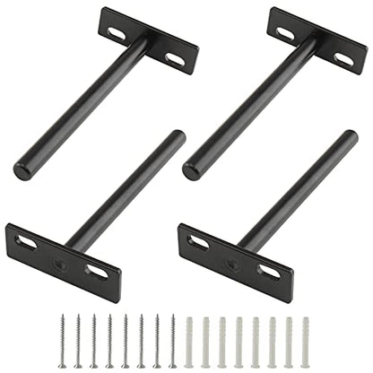 5 Inch Floating Shelf Bracket, 4 Pcs, Black - size: 5 Inch