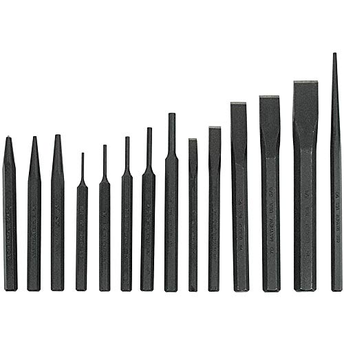 Mayhew Pro 61044 Punch and Chisel Kit, 14-Piece,Black - color: Black Oxide Finish, size: 14-Piece