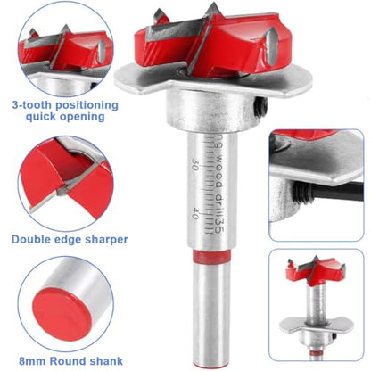 Wolfride 35mm Concealed Hinge Jig Kit - Cabinet Door Hinge Drill Guide with Forstner Bit & Hole Cutter for Woodworking
