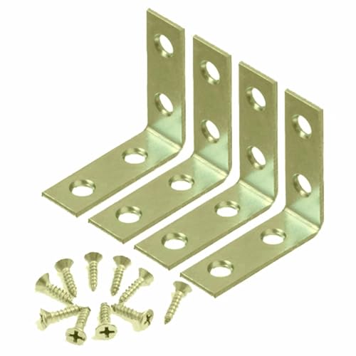 2-Inch Corner Brace Angle Bracket, Frame Board Connector with Screws, 4/Pk