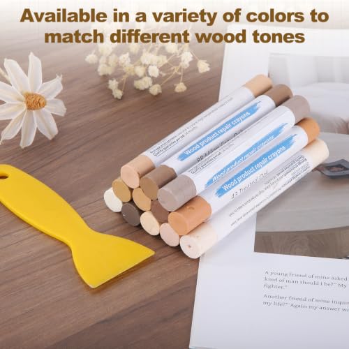 PATIKIL 4Pcs Wood Furniture Repair Markers with Scraper, Grey Oak - color: Grey Oak