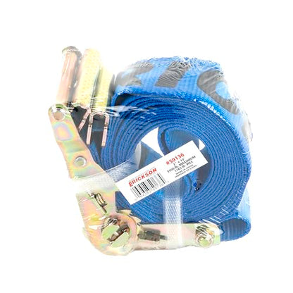 Erickson Ratcheting E-Track Strap - Blue, 2 in x 12 ft