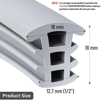 Flexible EPDM Rubber Strip (50 ft Long and 1/2 inch Wide) for Concrete Crack Repair and Replacement - Weather and Aging Resistant Expansion Joint Filler for Driveways and Sidewalks - size: 1/2", 50 ft
