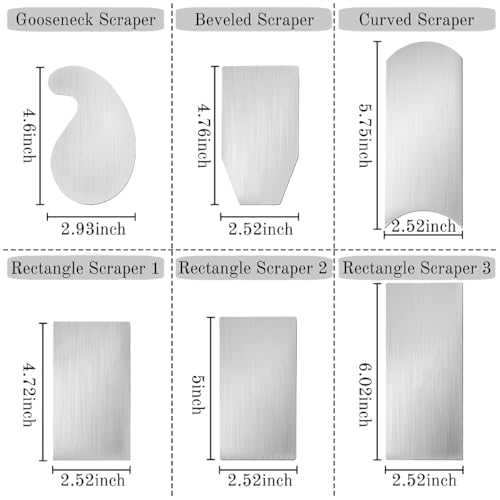 ZAVOOS 7 Pack Cabinet Scraper Burnisher Set, Multi-shaped Card Scrapers