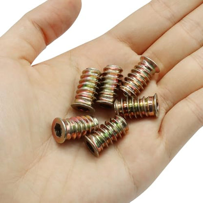 Piutouyar 20 Pcs M6x20mm Threaded Inserts Nuts for Wood - size: M6x20mm