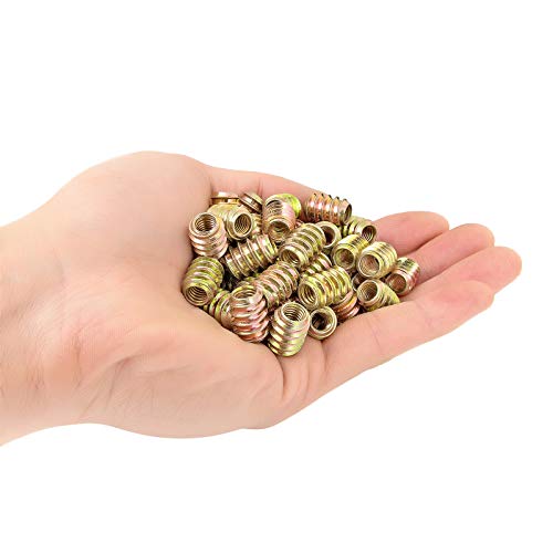 80Pcs M6x15mm-H Flushed Nut Inserts Wood Threaded Fastener for Furniture