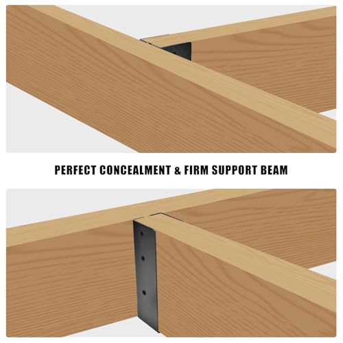 4 Pcs Concealed Beam Hangers Bracket for 2"x4" Frame Railing - size: Set 4, style: 2"x4"